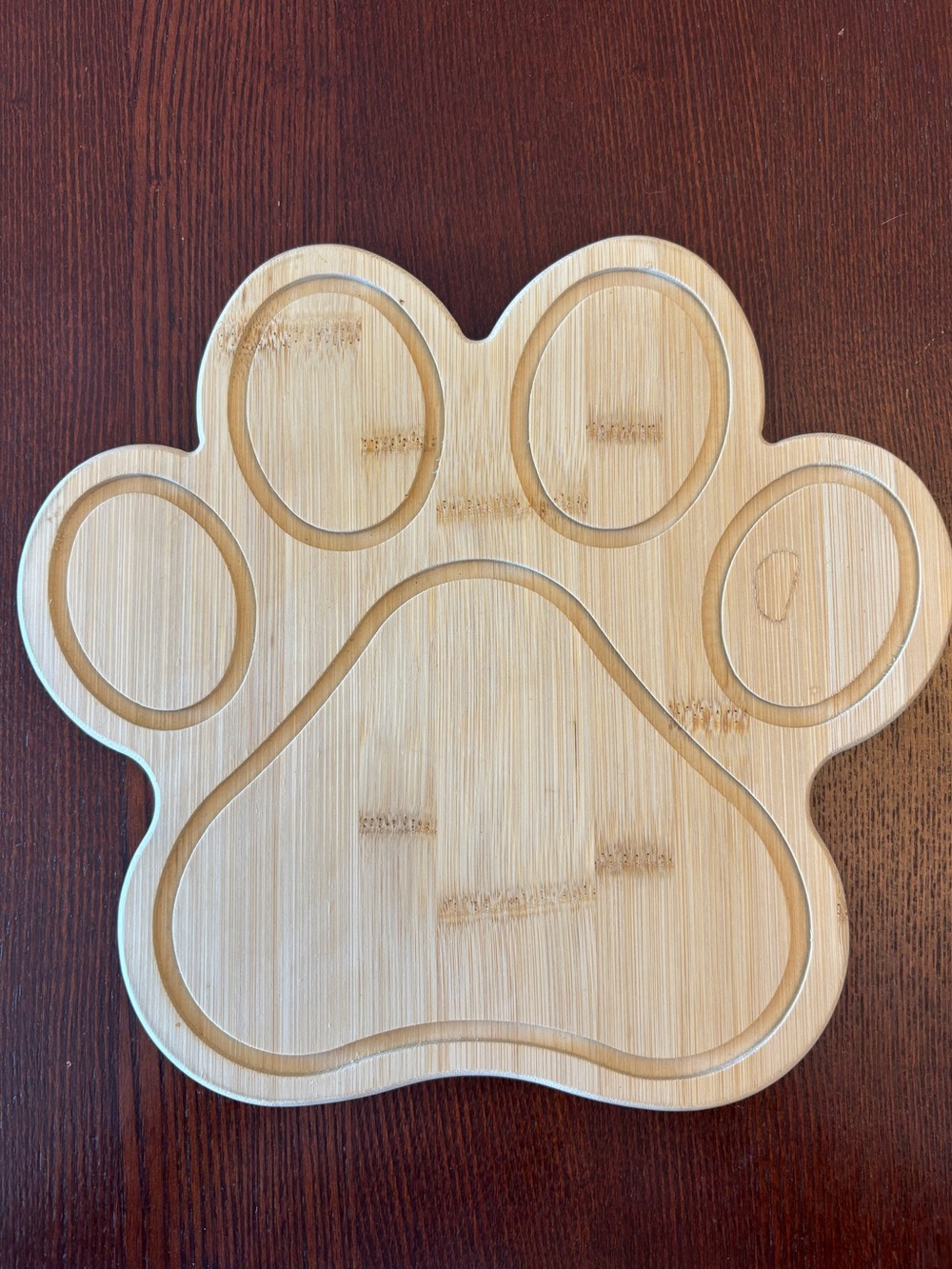 Totally Bamboo Paw Print Charcuterie Cutting Board 11"x 10" NWOB